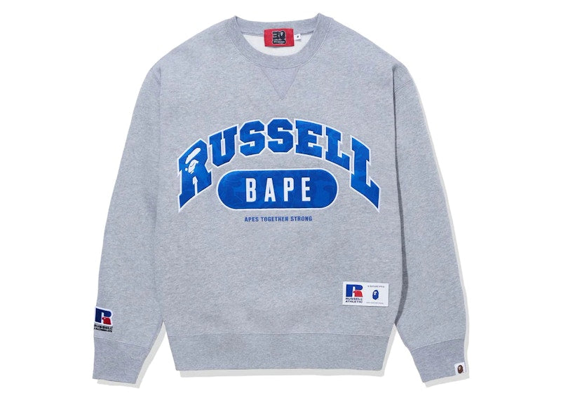 BAPE x Russell Crewneck Sweater Gray
