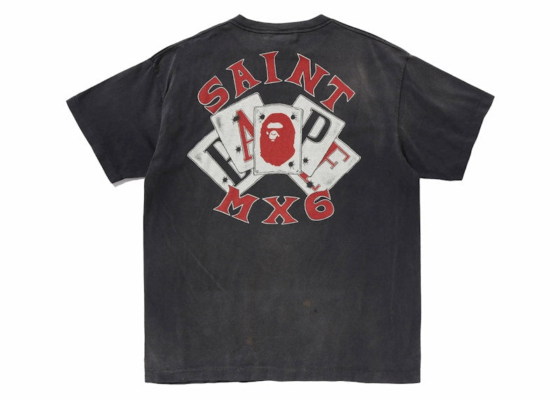BAPE x Saint Mxxxxxx Guns Tee Charcoal