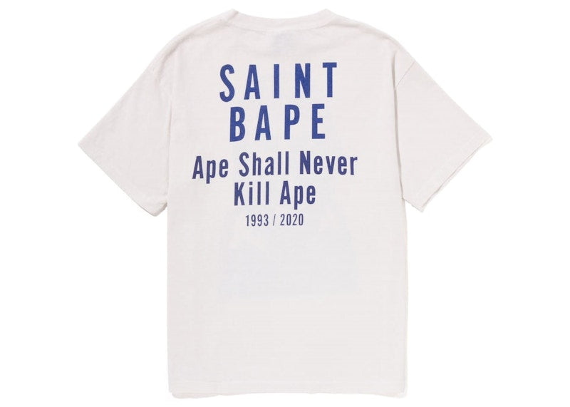 BAPE x Saint Mxxxxxx Skull Tee Vintage White