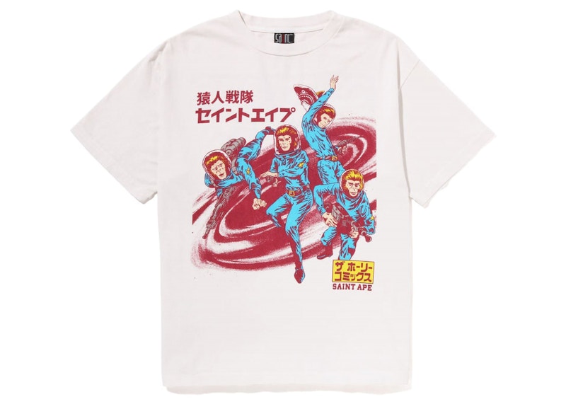 BAPE x Saint Mxxxxxx Squadron Tee Vintage White