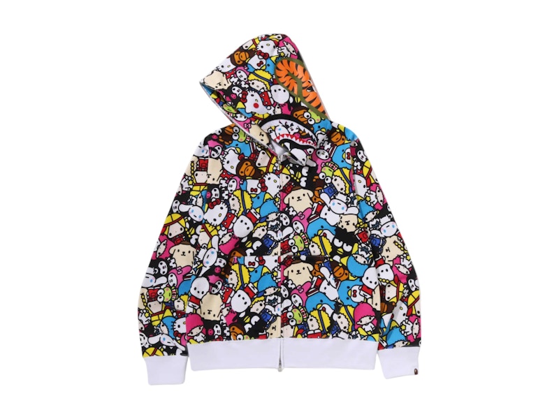 BAPE x Sanrio Characters Baby Milo Shark Full Zip Hoodie Multicolor