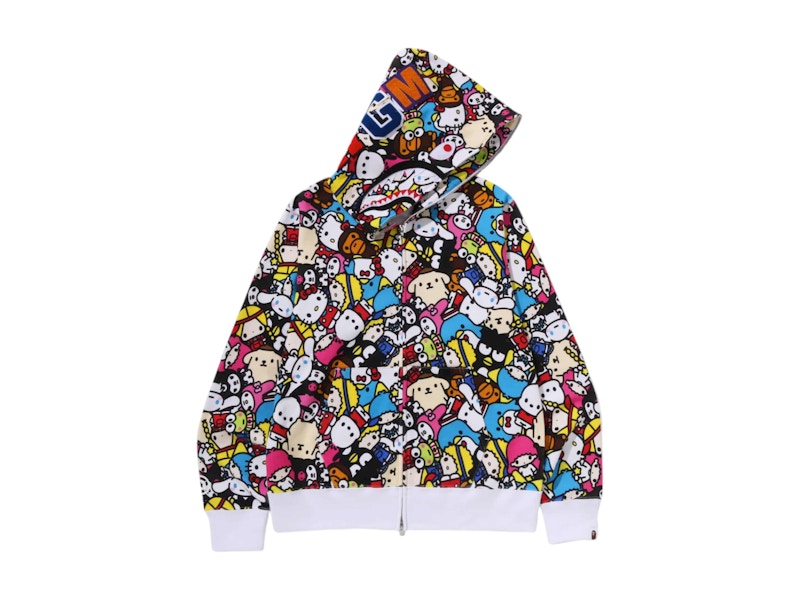 BAPE x Sanrio Characters Baby Milo Shark Full Zip Hoodie Multicolor