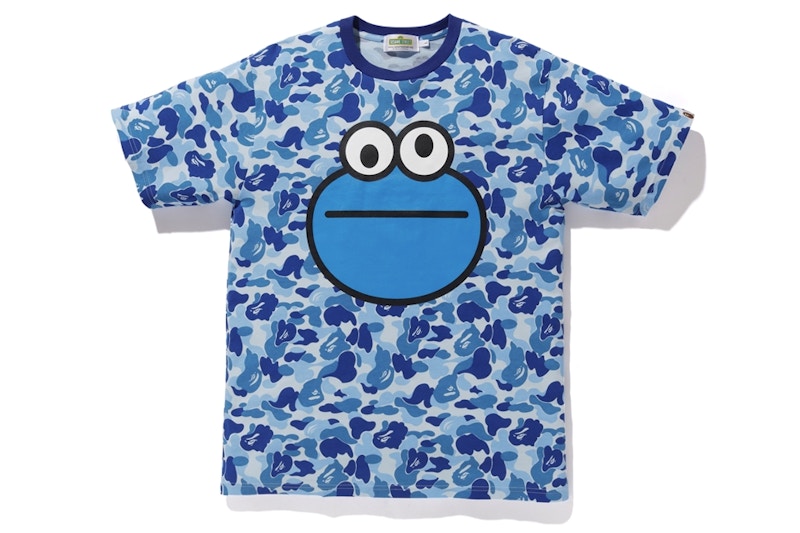 BAPE x Sesame Street ABC Camo Cookie Monster Tee Blue