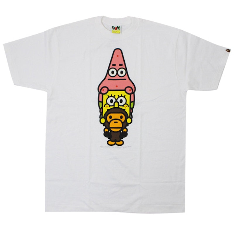 BAPE x Spongebob Patrick on Spongebob on Milo Tee White