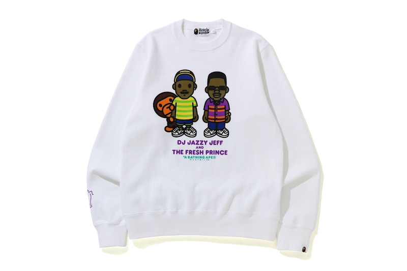 BAPE x The Fresh Prince & Dj Jazzy Jeff Baby Milo Crewneck White