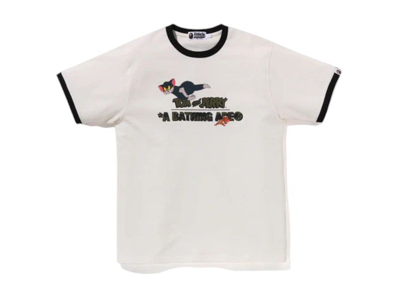 BAPE x Tom And Jerry 85th Ringer Tee White