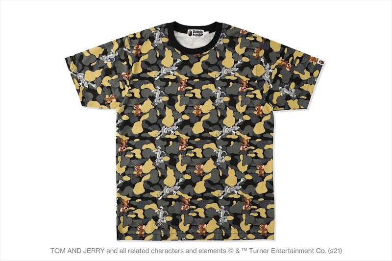 BAPE x Tom and Jerry Camo Madison Avenu Tee Beige
