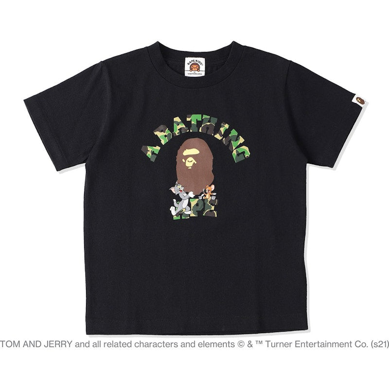 BAPE x Tom and Jerry College Kids Tee Black