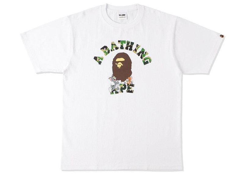 BAPE x Tom and Jerry College Tee White