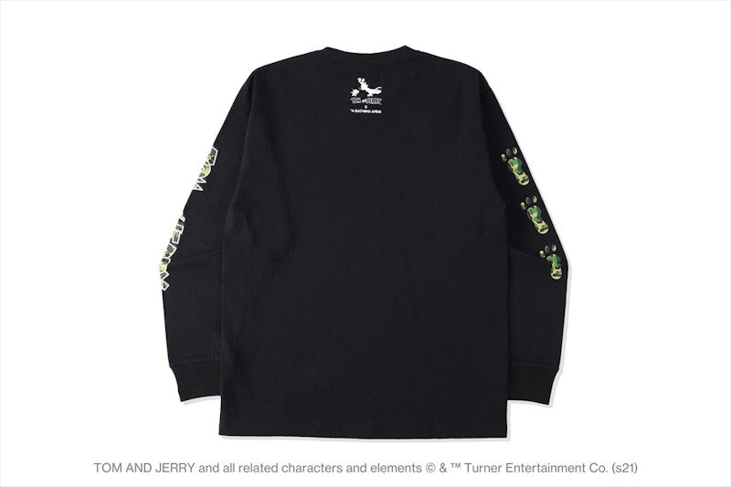 BAPE x Tom and Jerry Footprints L/S Tee Black