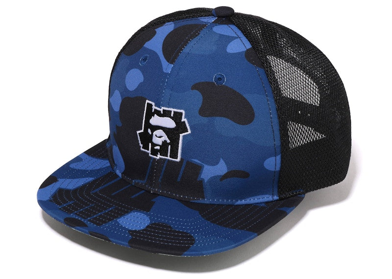 BAPE x Undefeated Color Camo Mesh Cap Navy