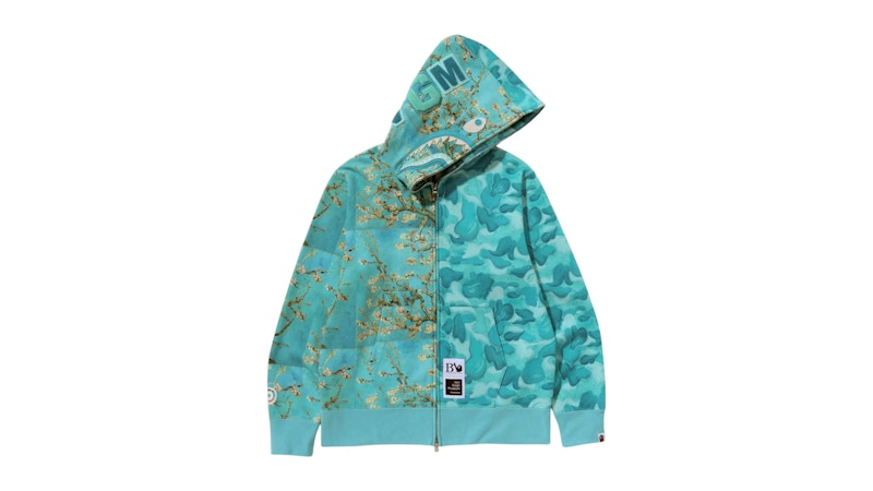 BAPE x Van Gogh Museum Shark Full Zip Hoodie Sax
