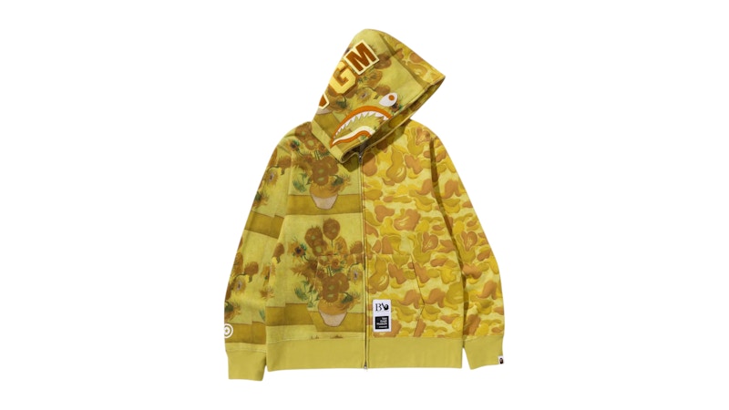 BAPE x Van Gogh Museum Shark Full Zip Hoodie Yellow