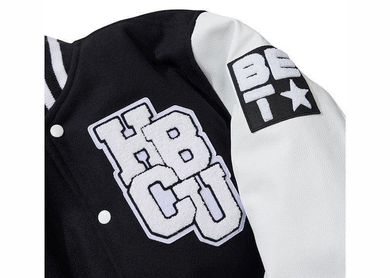 BET HBCU Lettermans Jacket Black/White