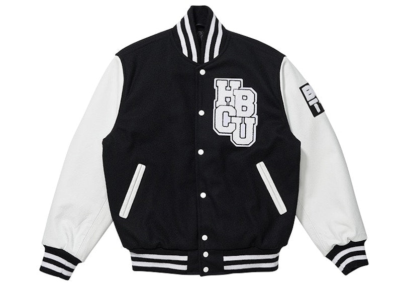 BET HBCU Lettermans Jacket Black/White