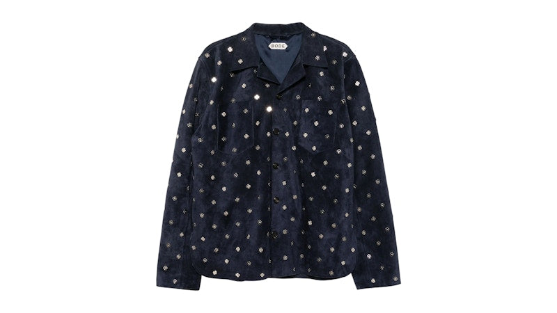 Bode Clover Work Shirt Dark Navy