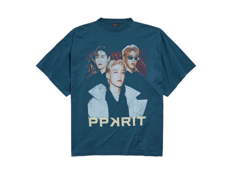 Balenciaga Ambassador Fanclub Series - PP Krit Oversized T-shirt Dark Blue