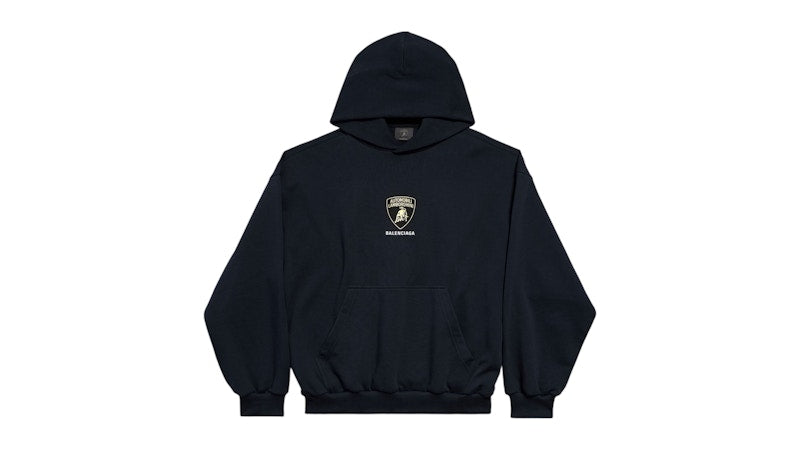 Balenciaga Automobil Lamborghini Medium Fit Hoodie Black Faded