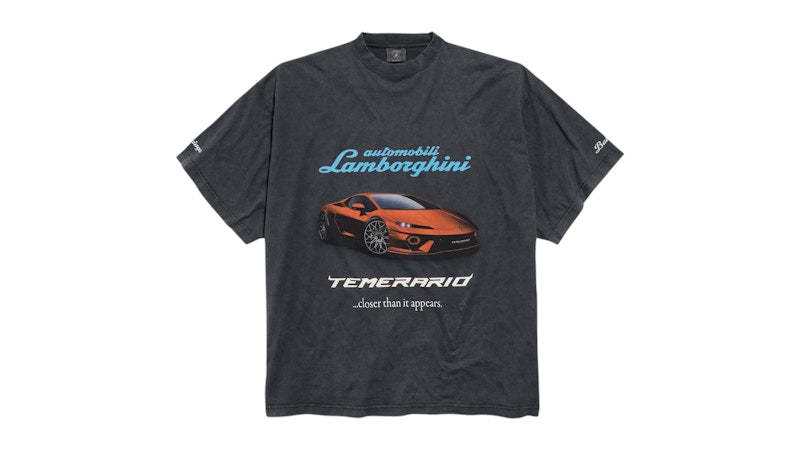 Balenciaga Automobil Lamborghini Oversized T-shirt Faded