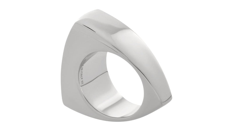 Balenciaga Automobil Lamborghini Signet Ring Ring Shiny Silver