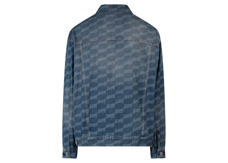 Balenciaga BB Monogram Denim Jacket Blue