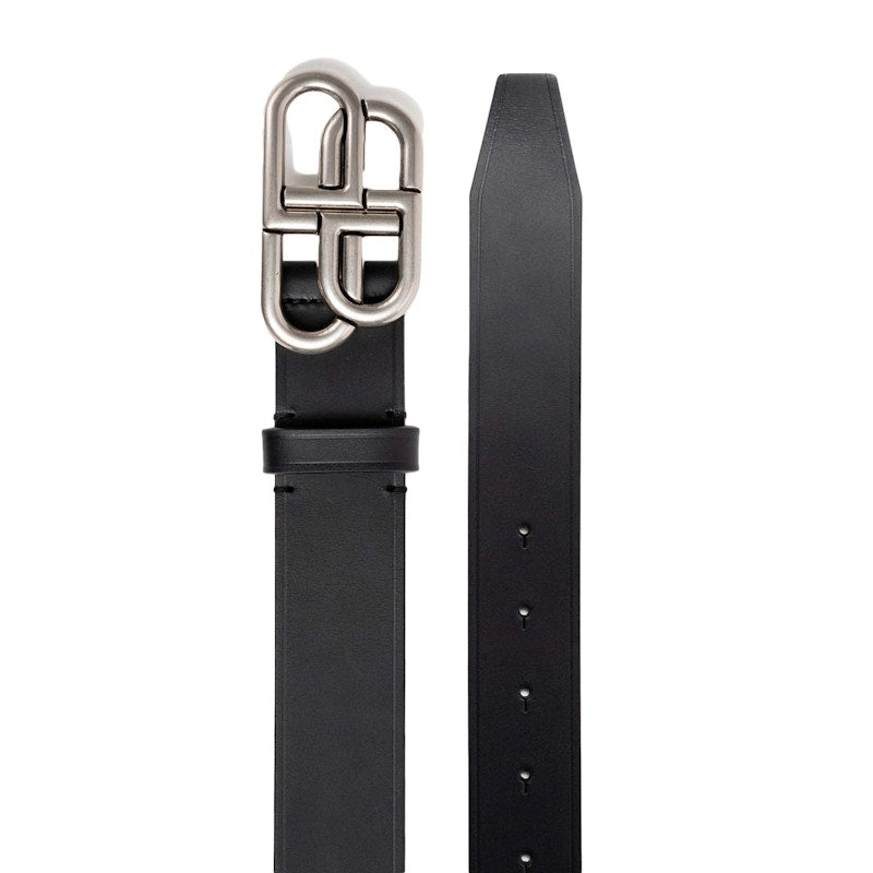 Balenciaga BB Silver-tone Belt Black