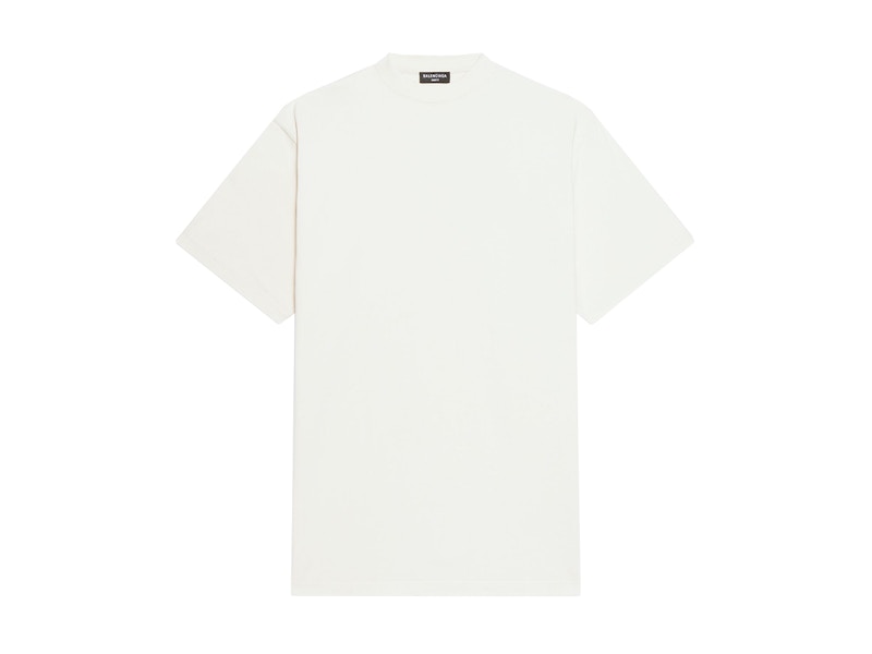 Balenciaga Back Hem Long Boxy Fit T-Shirt White