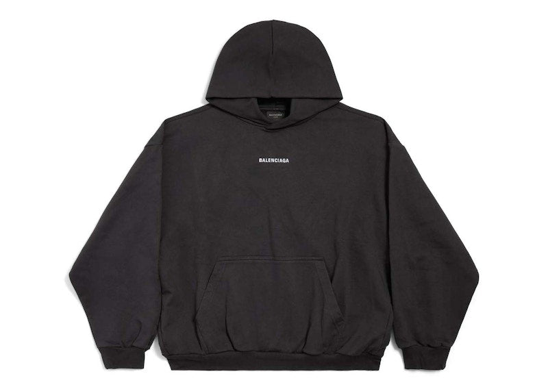 Balenciaga Back Logo Hoodie Black