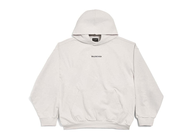 Balenciaga Back Logo Hoodie Off White