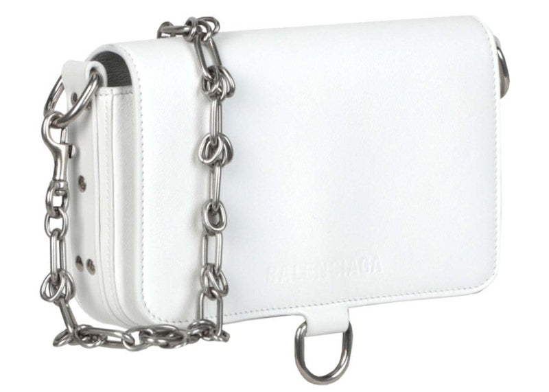 Balenciaga Bondag Wallet On A Chain Optic White