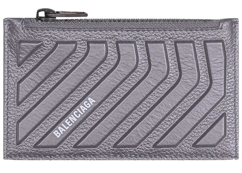 Balenciaga Car Long Coin And Card Holder in Grained Calfskin Dark Grey