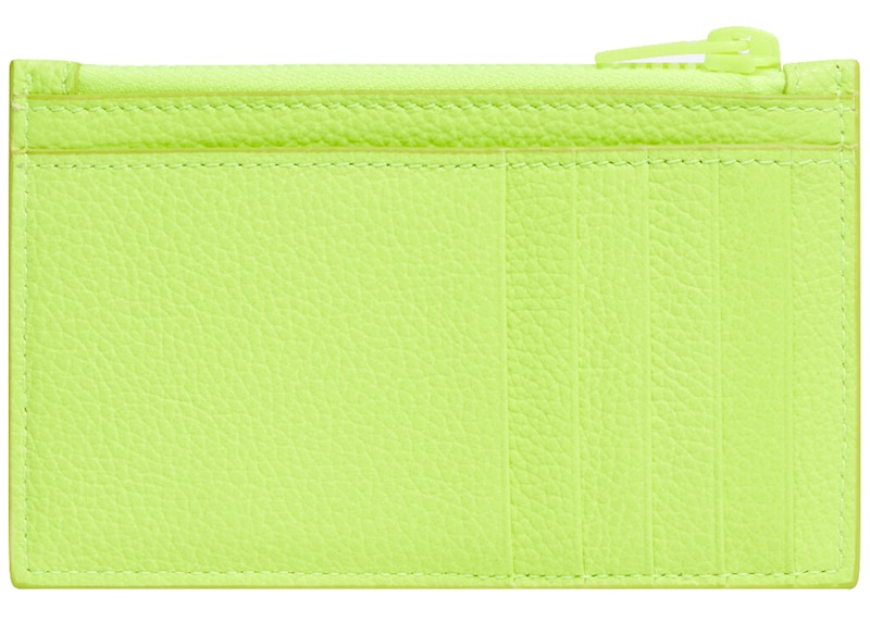 Balenciaga Car Long Coin And Card Holder in Grained Calfskin Yellow