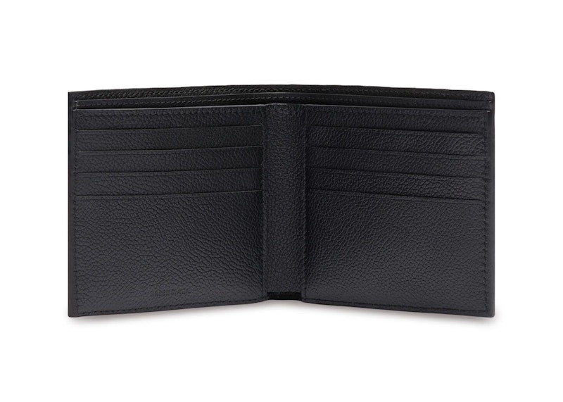Balenciaga Cash Square (8 Card Slot 2 Bill Compartments) Folded Wallet Black/Blue