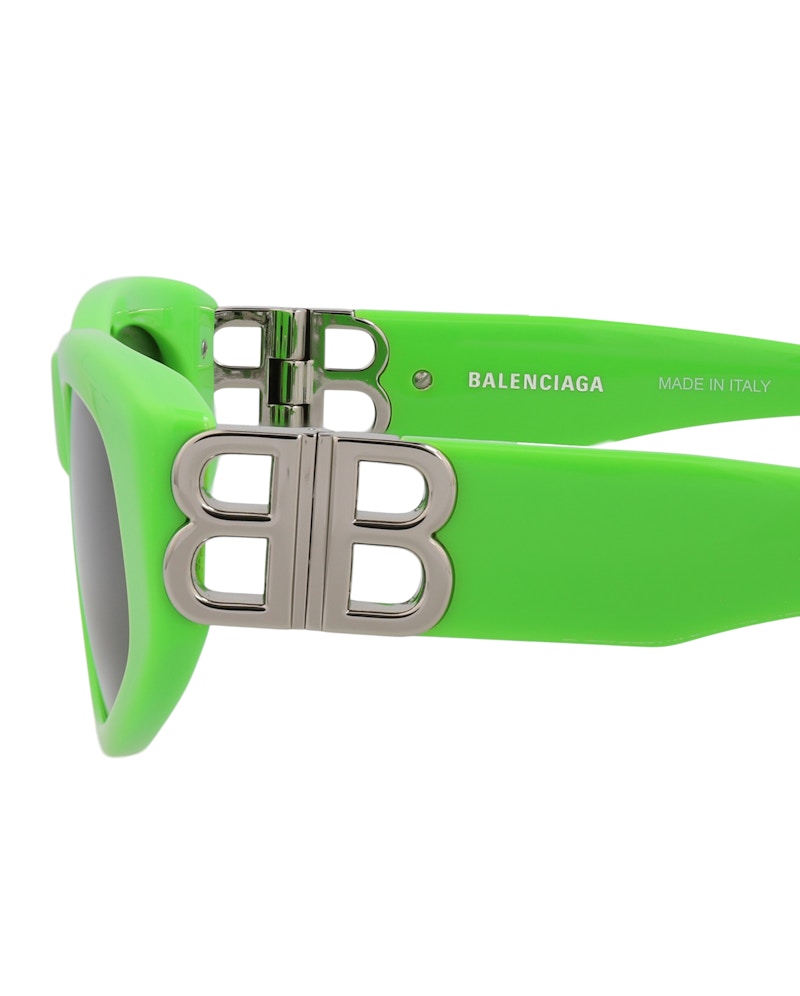 Balenciaga Cat Eye-Frame Acetate Sunglasses Green/Silver/Grey (BB0095S-30008868-009)