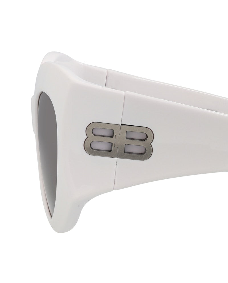 Balenciaga Cat Eye-Frame Bio Injection Sunglasses White/White/Grey (BB0256S-30013971-003)