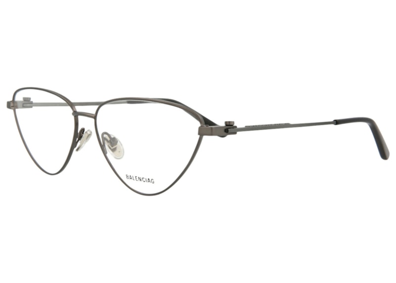 Balenciaga Cat Eye-Frame Metal Optical Frames Ruthenium/Transparent (BB0171O-30011330-002)