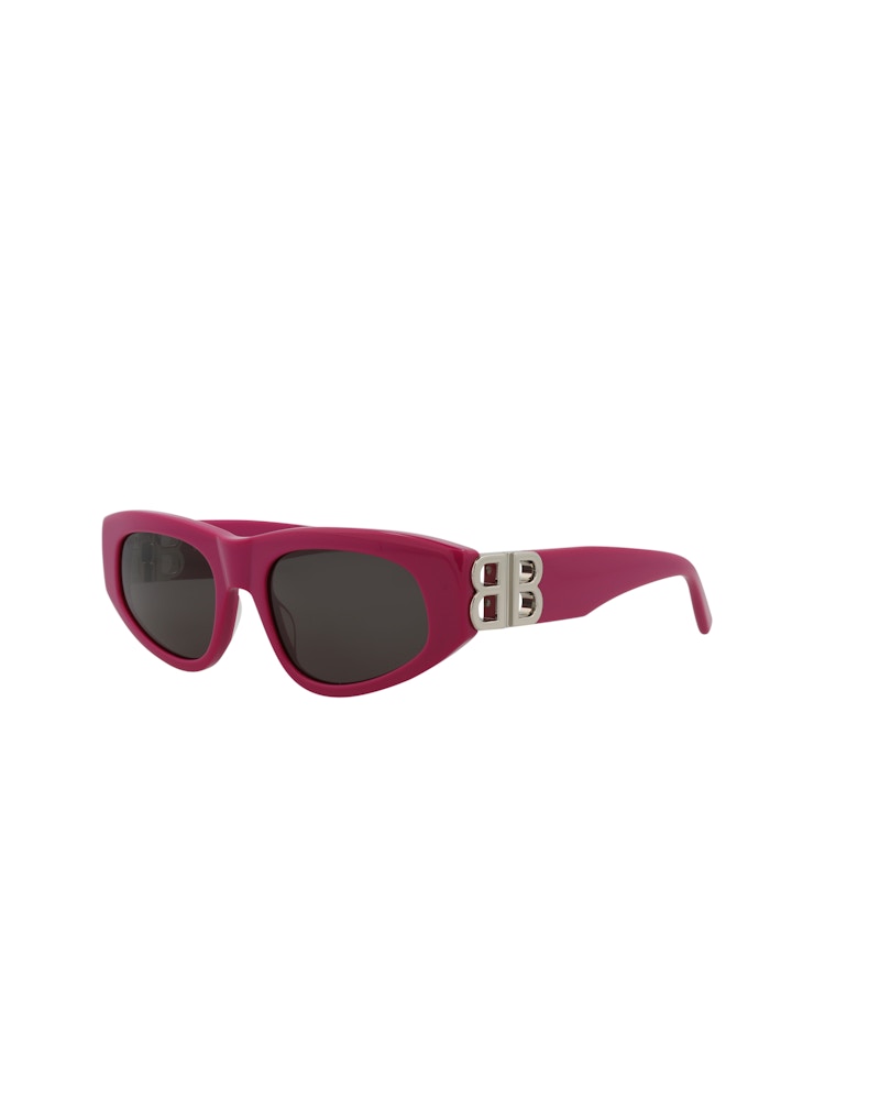 Balenciaga Cat Eye-Frame Recycled Acetate Sunglasses Fuchsia/Silver/Grey (BB0095S-30008868-017)