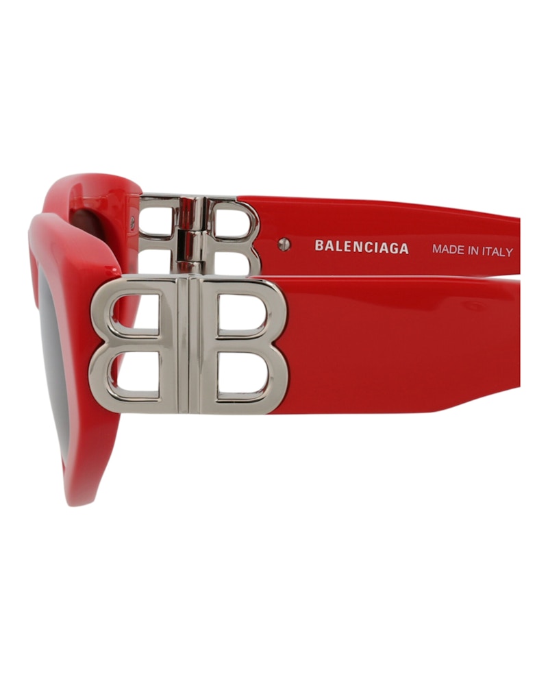 Balenciaga Cat Eye-Frame Recycled Acetate Sunglasses Red/Silver/Grey (BB0095S-30008868-016)