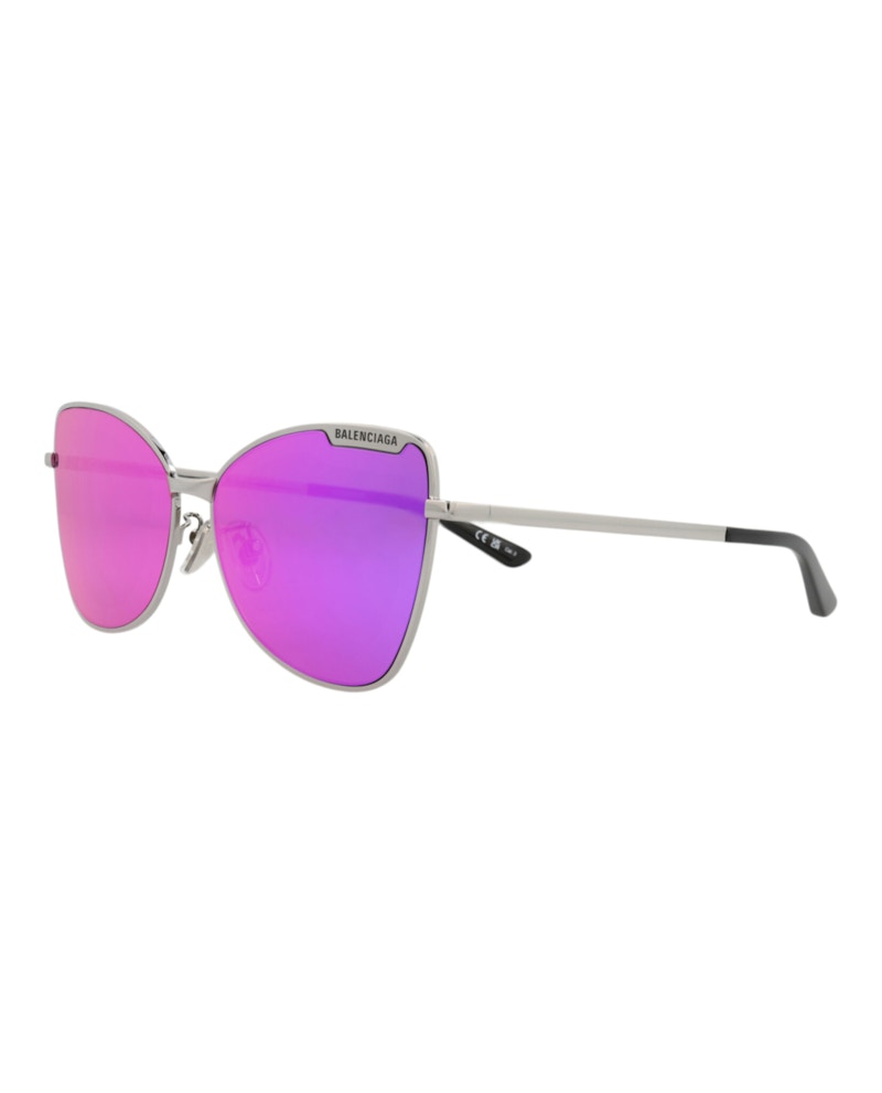 Balenciaga Cat Eye Sunglasses Ruthenium Ruthenium Violet (BB0278S-30013990-003)