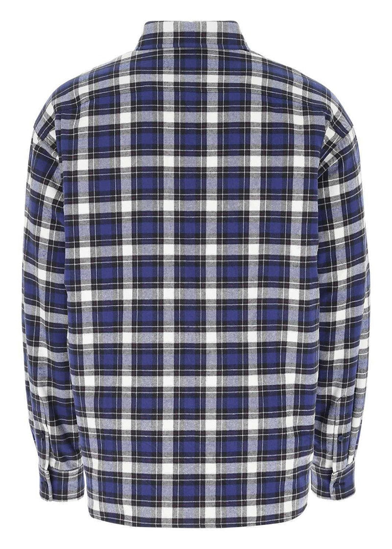 Balenciaga Checkered Cotton Logo Shirt Blue/Black/White