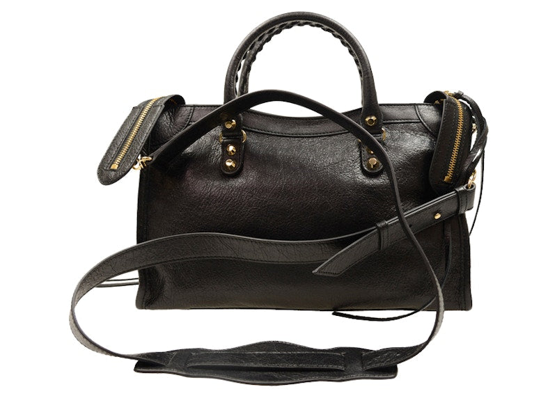Balenciaga Classic City Shoulder Bag Small Gold-tone Black