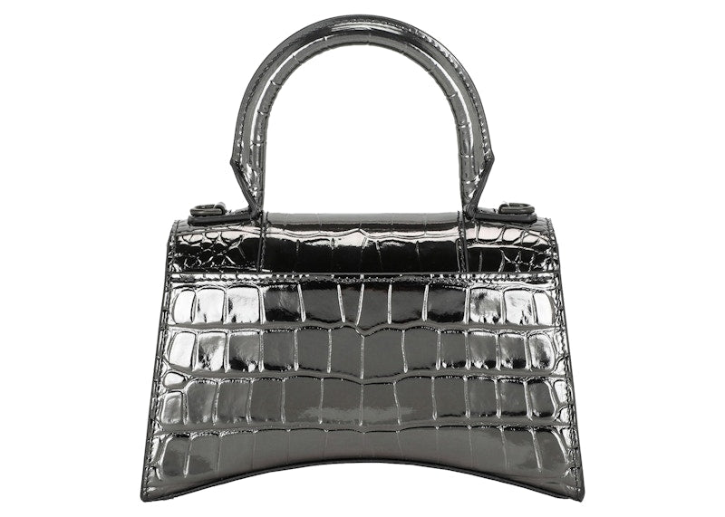 Balenciaga Coco-Print Hourglass Bag Mini Silver
