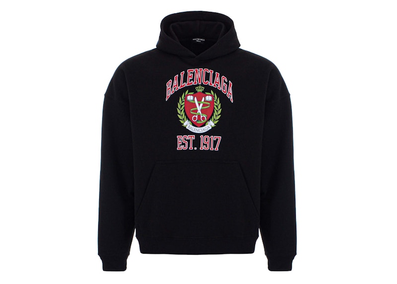 Balenciaga College wide fit Hoodie Black