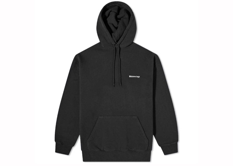 Balenciaga Corporate Logo Popover Hoody Black
