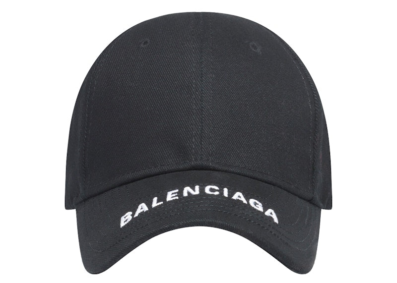 Balenciaga Cotton Twill Baseball Hat Black
