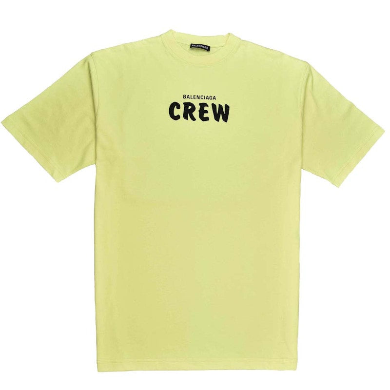 Balenciaga Crew Logo T-Shirt Fluo Yellow