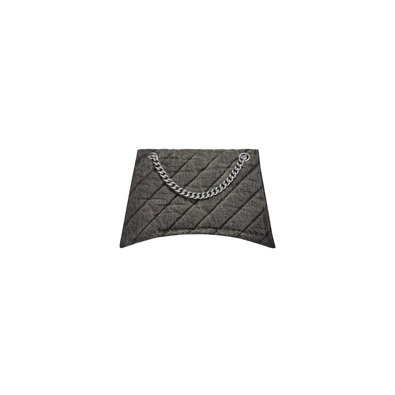 Balenciaga Crush Medium Chain Bag in Quilted Denim Black