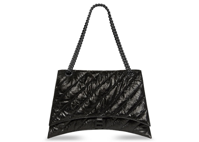 Balenciaga Crush Quilted Large Chain Bag Black