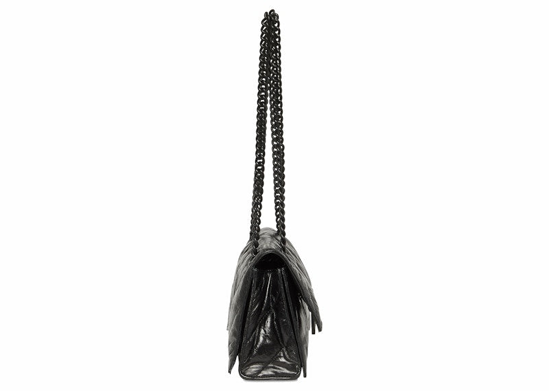 Balenciaga Crush Small Chain Quilted Bag Black