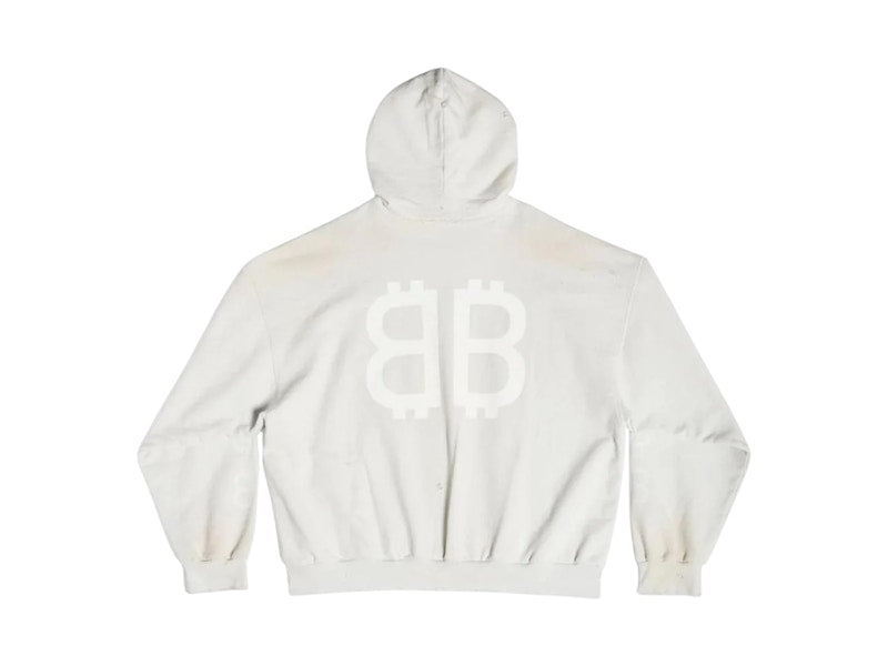 Balenciaga Crypto Medium Fit Hoodie Off White